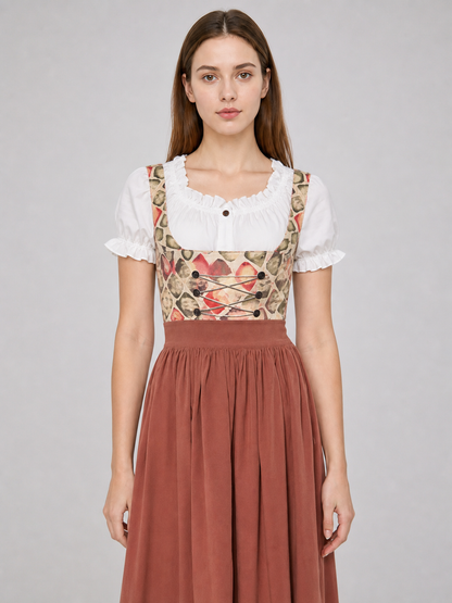 Cosplay Dress with Geometric Detailing and Lacing