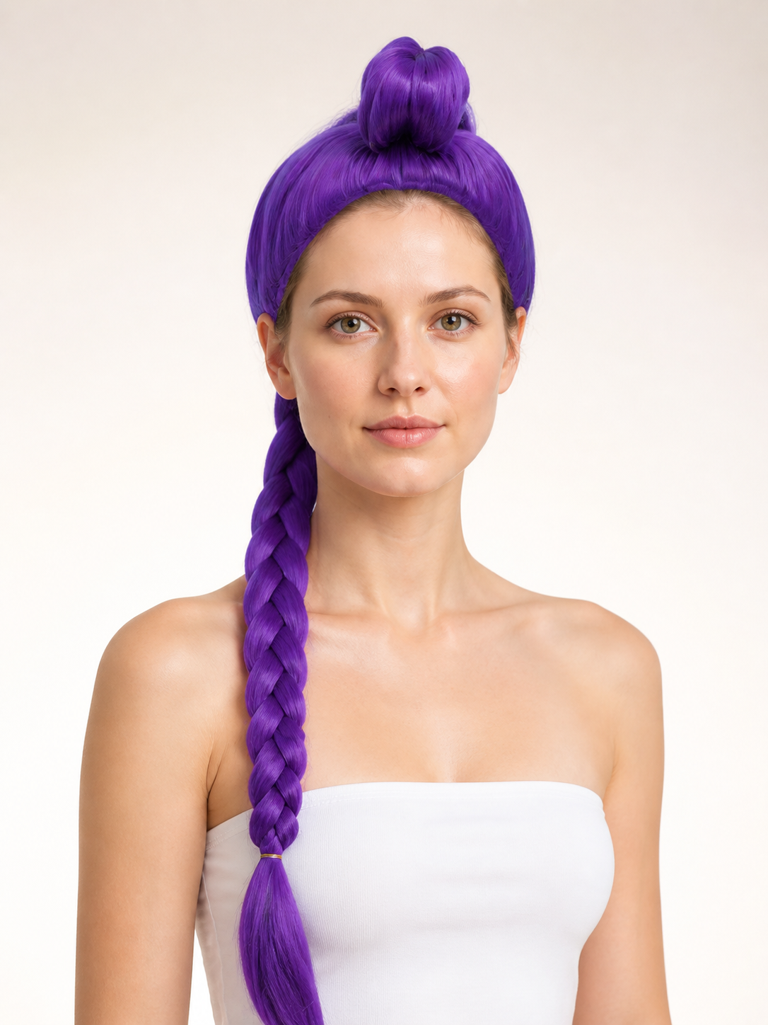 Purple Carnival Wig for Halloween and Cosplay Costume Wigs detail 2