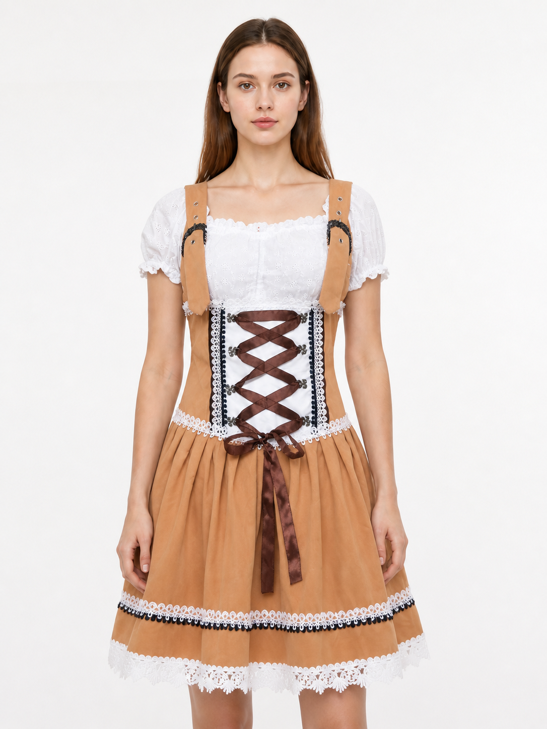 Bavarian-Style Dress with Lacing and Lace Costume Dresses detail 3