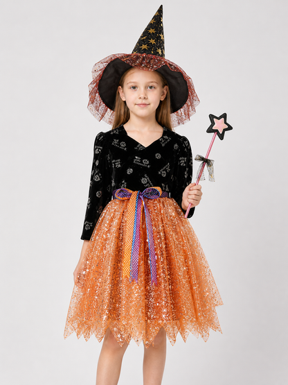 Carnival Costume with Dress, Hat, and Magic Wand Costume Dresses detail 3