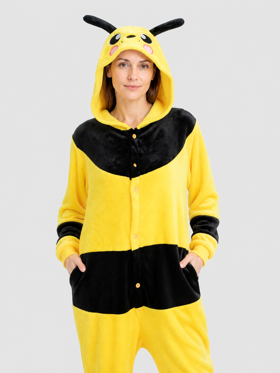 Flannel Animal Onesie Pajamas with Hood product detail 3