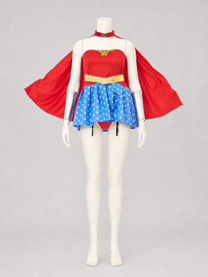 Wonder Woman Cosplay Costume with Red Cape