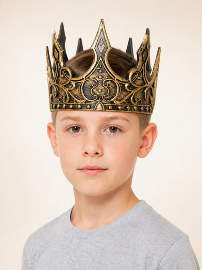 Carnival Headwear, Black and Gold Crown Costume Headwear detail 2