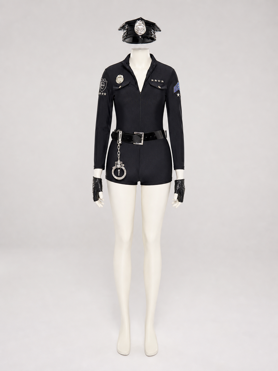 Police Costume with Peaked Cap and Belt