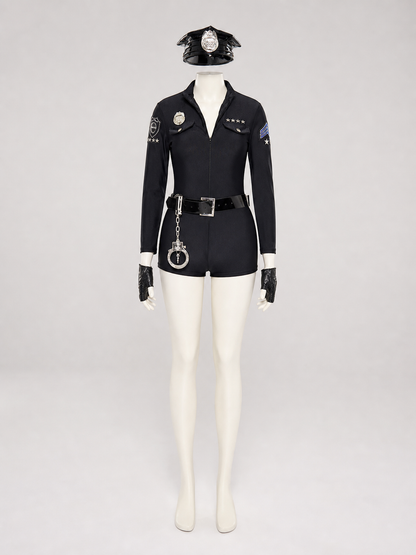 Police Costume with Peaked Cap and Belt
