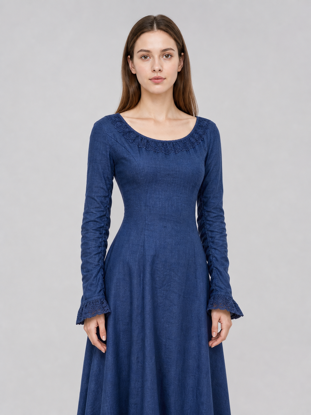 Vintage Long Dress with Long Sleeves