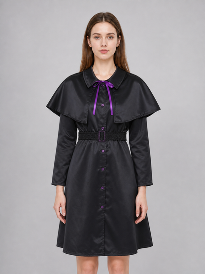 Halloween witch costume with cape and hat