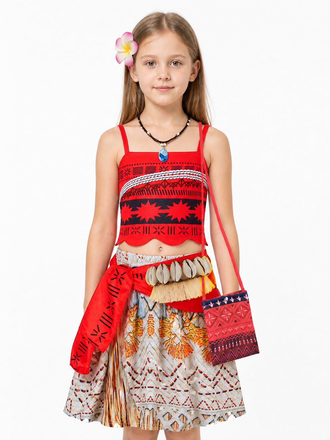 Moana Costume with Top and Skirt for Halloween Costumes detail 3