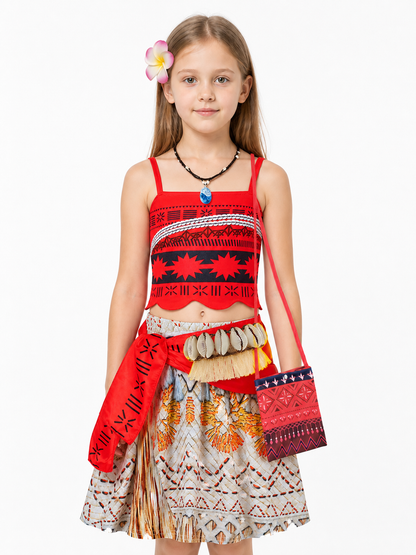 Moana Costume with Top and Skirt for Halloween Costumes detail 3