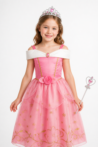 Princess Costume with Crown and Magic Wand Costume Headwear detail 3