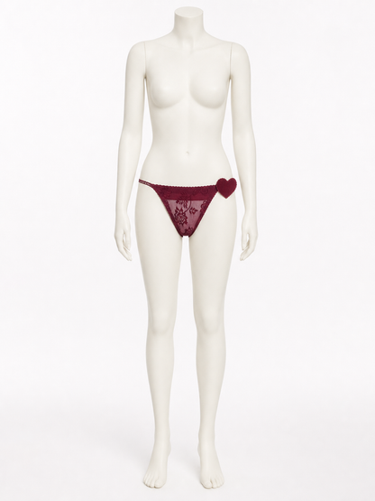 Lace triangle panties, 3-pack (burgundy, nude, purple) product detail 2
