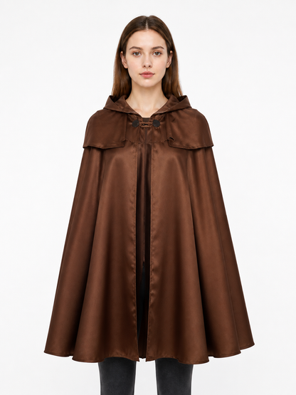 Long Brown Hooded Cloak-Cape Costume Capes detail 3