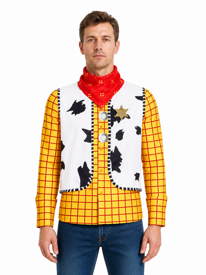 Sheriff Shirt with Star and Bandana for Cosplay Costumes detail 2