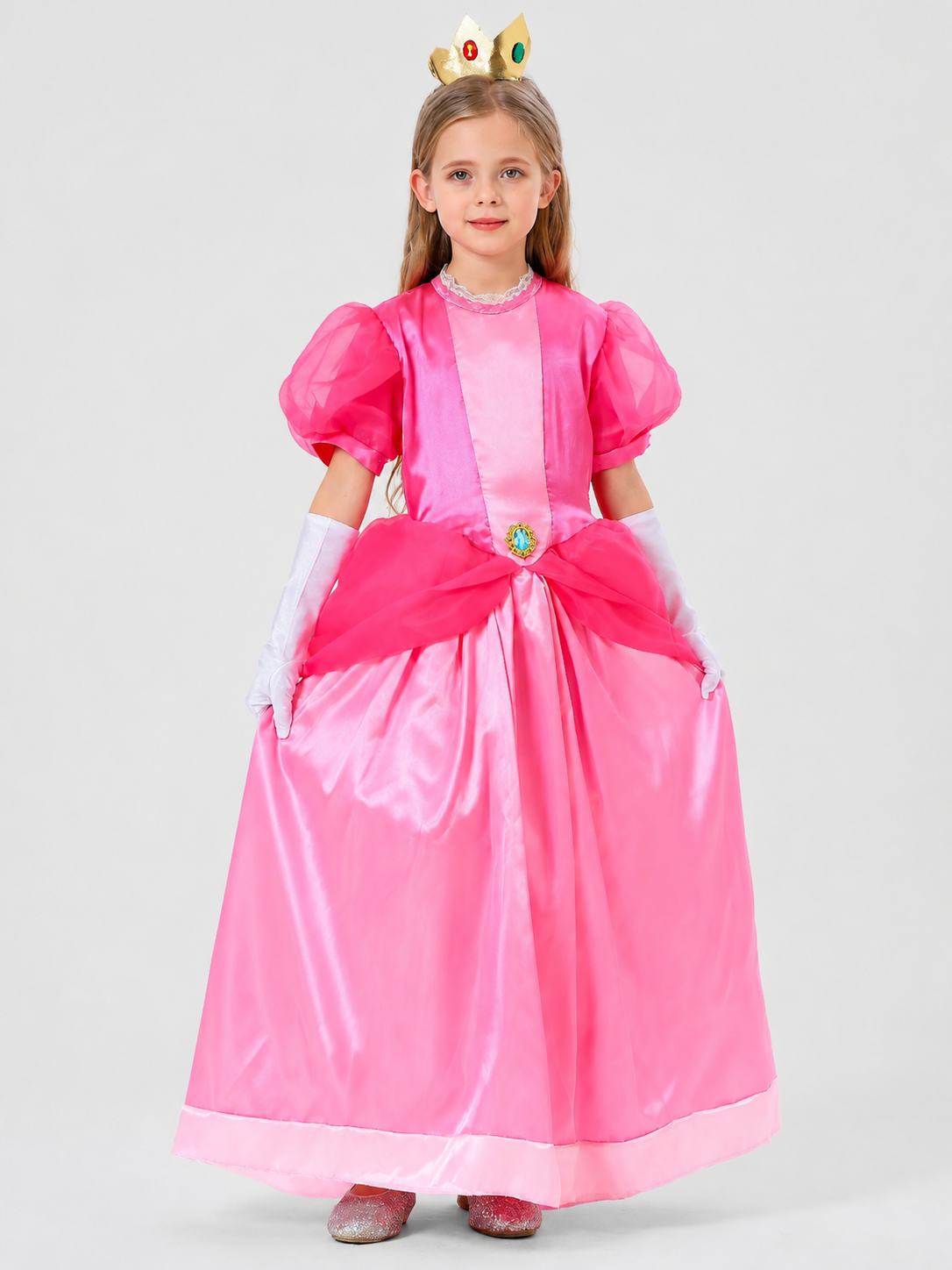 Princess Peach Cosplay Dress, Pink, with a Full Skirt Costume Dresses detail 3