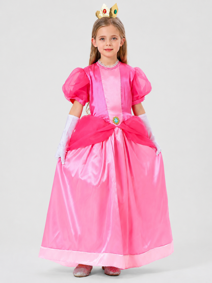 Princess Peach Cosplay Dress, Pink, with a Full Skirt Costume Dresses detail 3