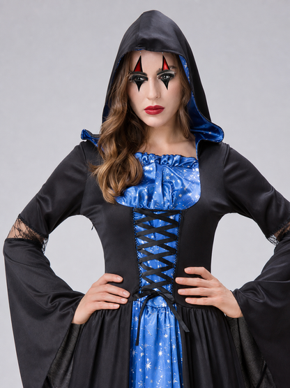 Costume with Hood, Lace-Up Details, and Stars