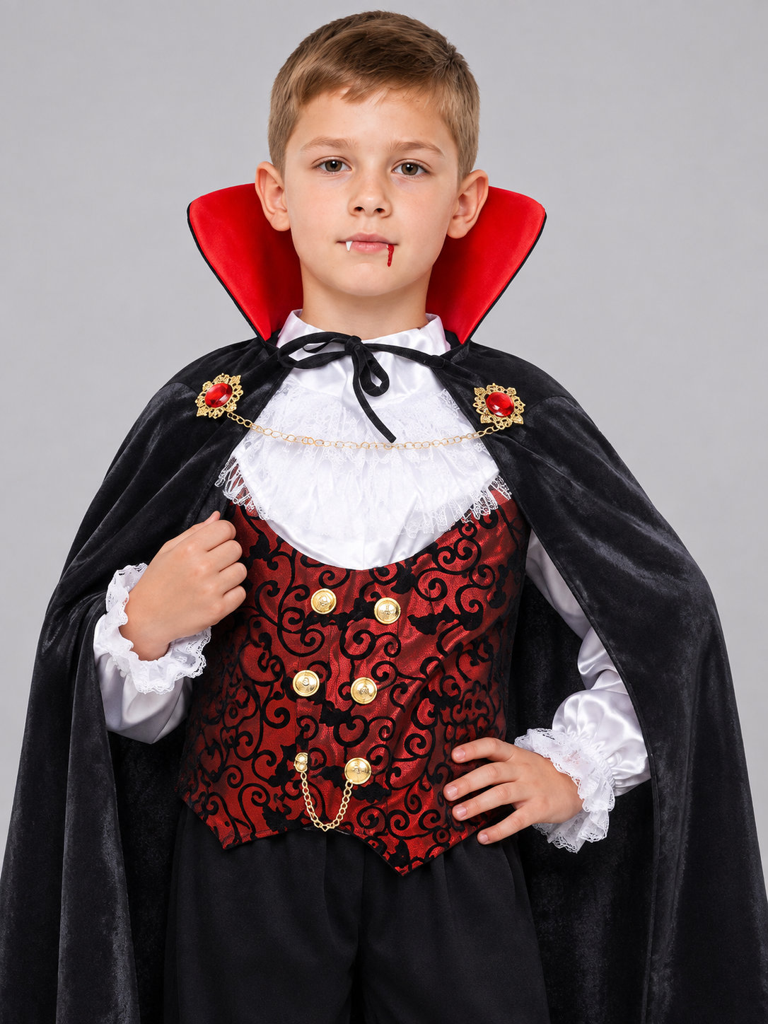 Kids' Vampire Costume with Cape and Vest