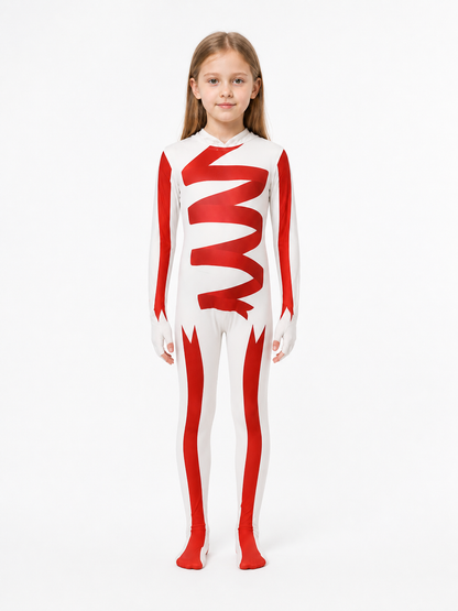 Clown Cosplay Jumpsuit with Mask and Red Stripes Costume Masks detail 3