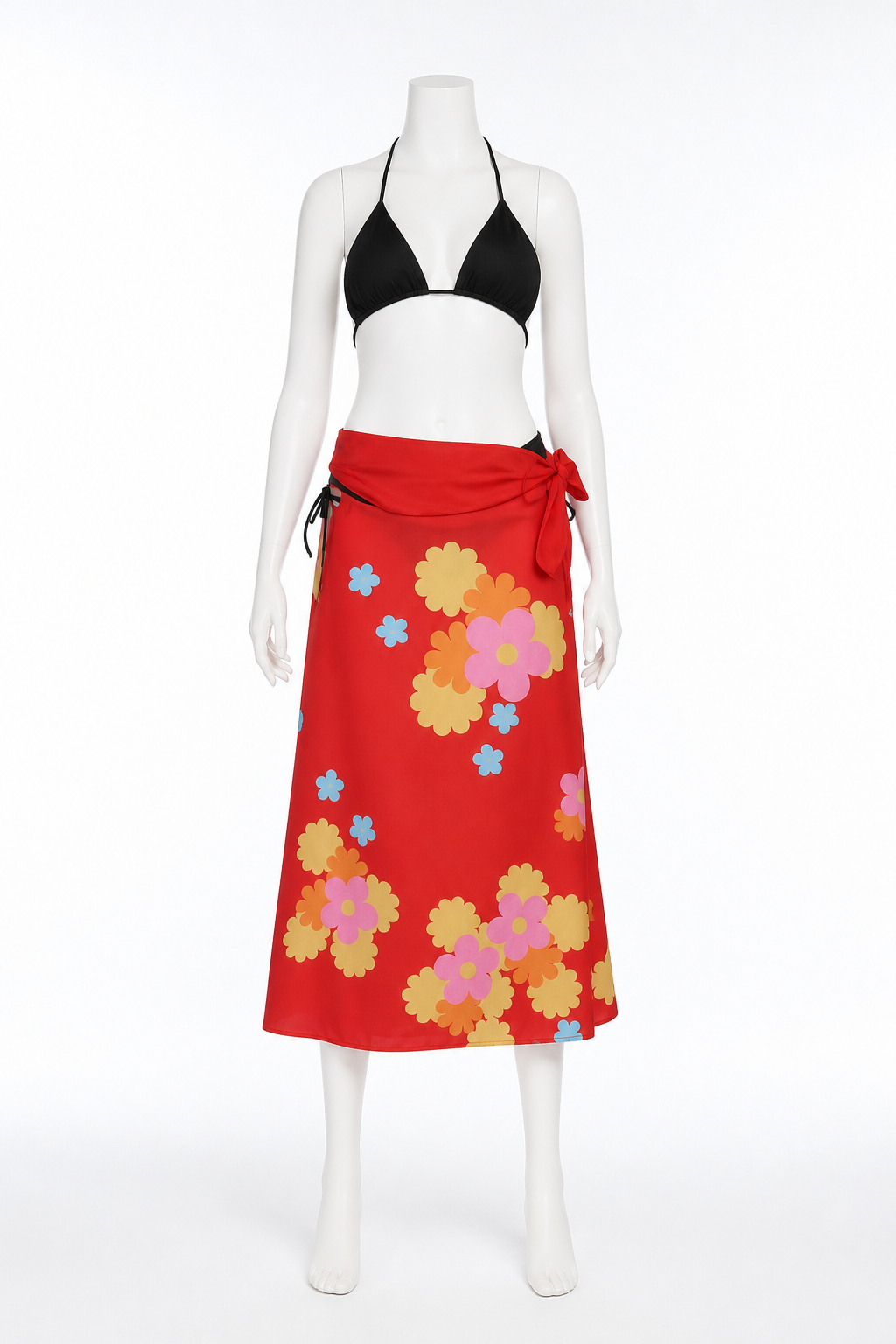 Floral Print Bikini with Skirt for Cosplay Costumes detail 3