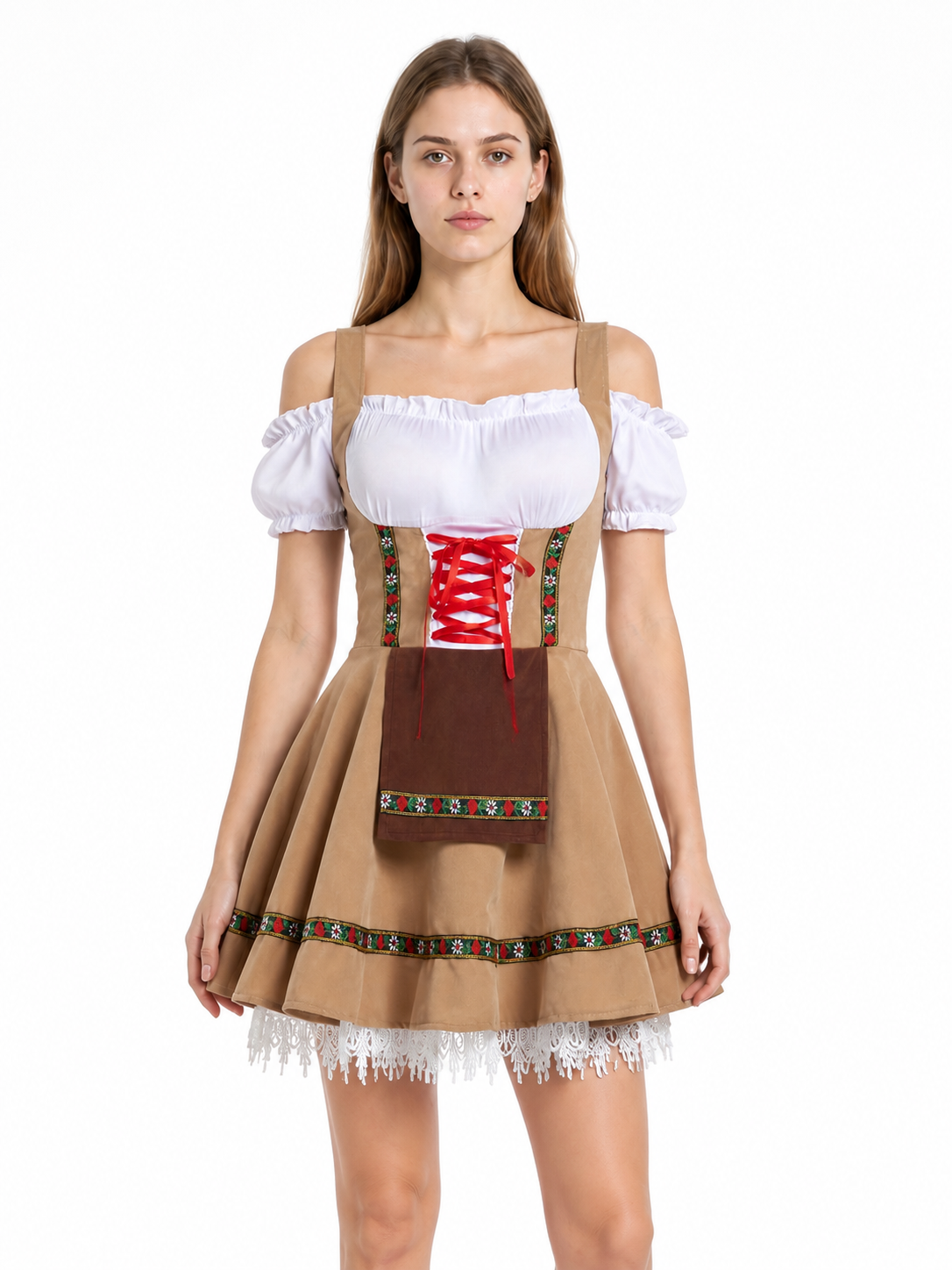 Bavarian Dress with Red Lacing for a Beer Festival Costume Dresses detail 2