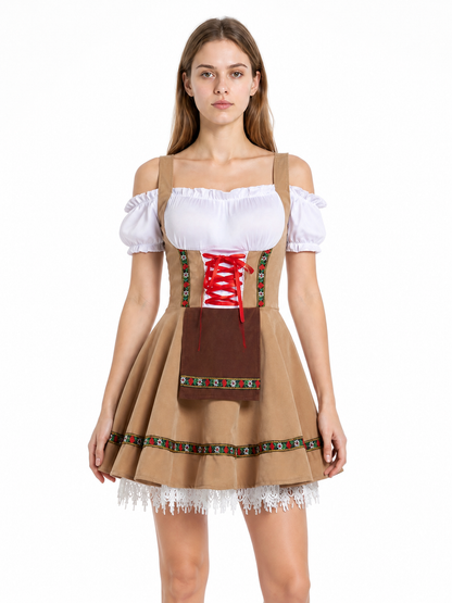 Bavarian Dress with Red Lacing for a Beer Festival Costume Dresses detail 2