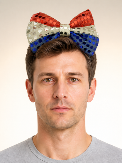 Carnival Headwear, Bow, Red-White-Blue Costume Accessories detail 2