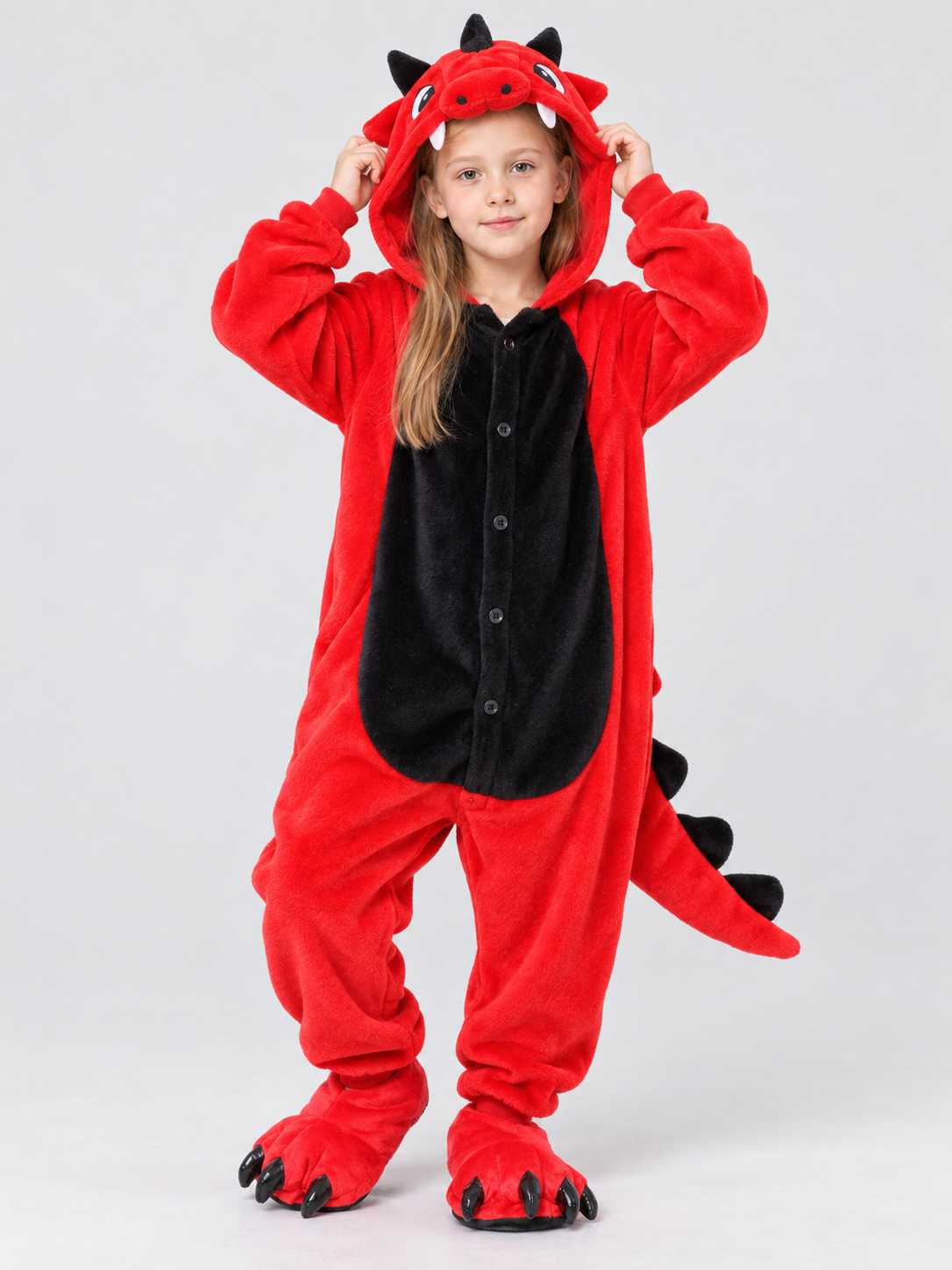 Kids' Dragon Hooded Pajama Kigurumi