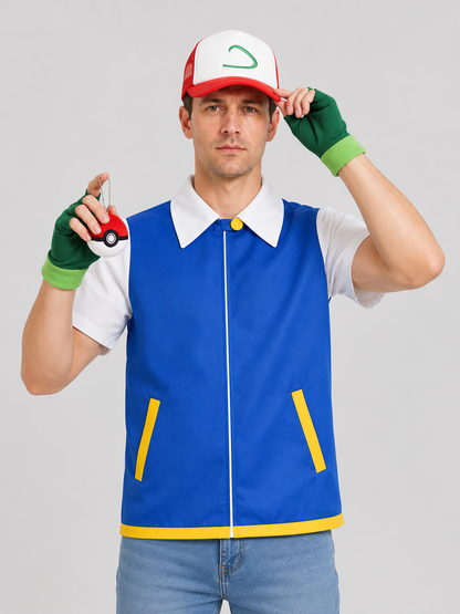 Ash from Pokémon Cosplay Costume with Cap and Accessories product detail 3