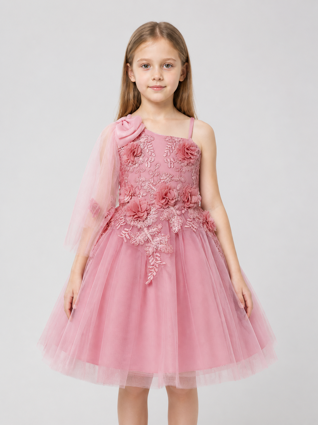 Tulle Dress with Floral Decorations Costume Dresses detail 3