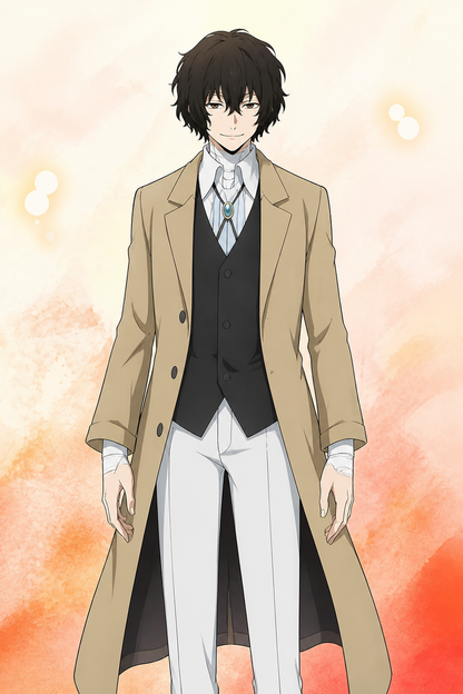 Osamu Dazai Cosplay Costume with Long Coat Costumes detail 3