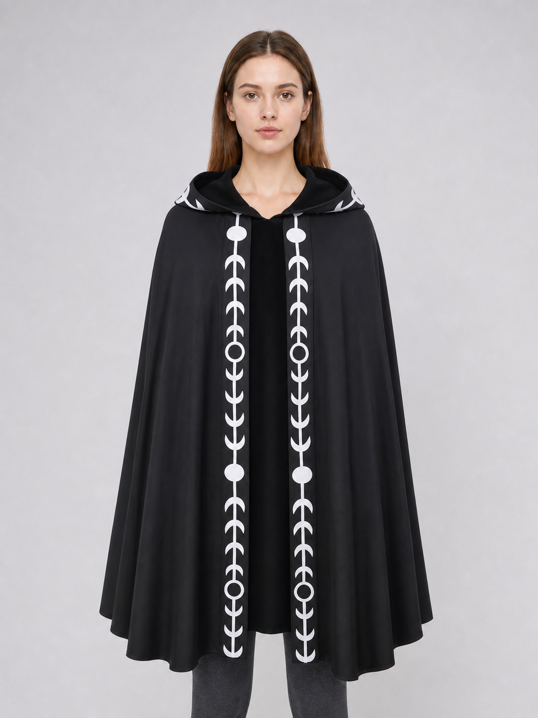Black Hooded Cape, Medieval Style