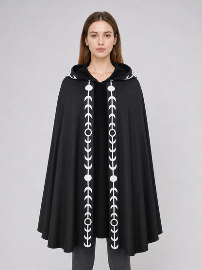 Black Hooded Cape, Medieval Style