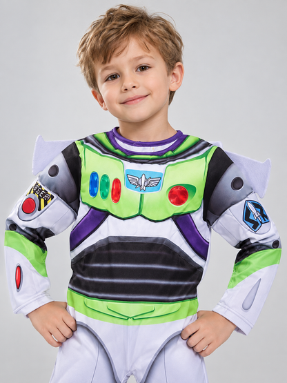 Kids' Carnival Costume with Armor Print, Mask, Wings
