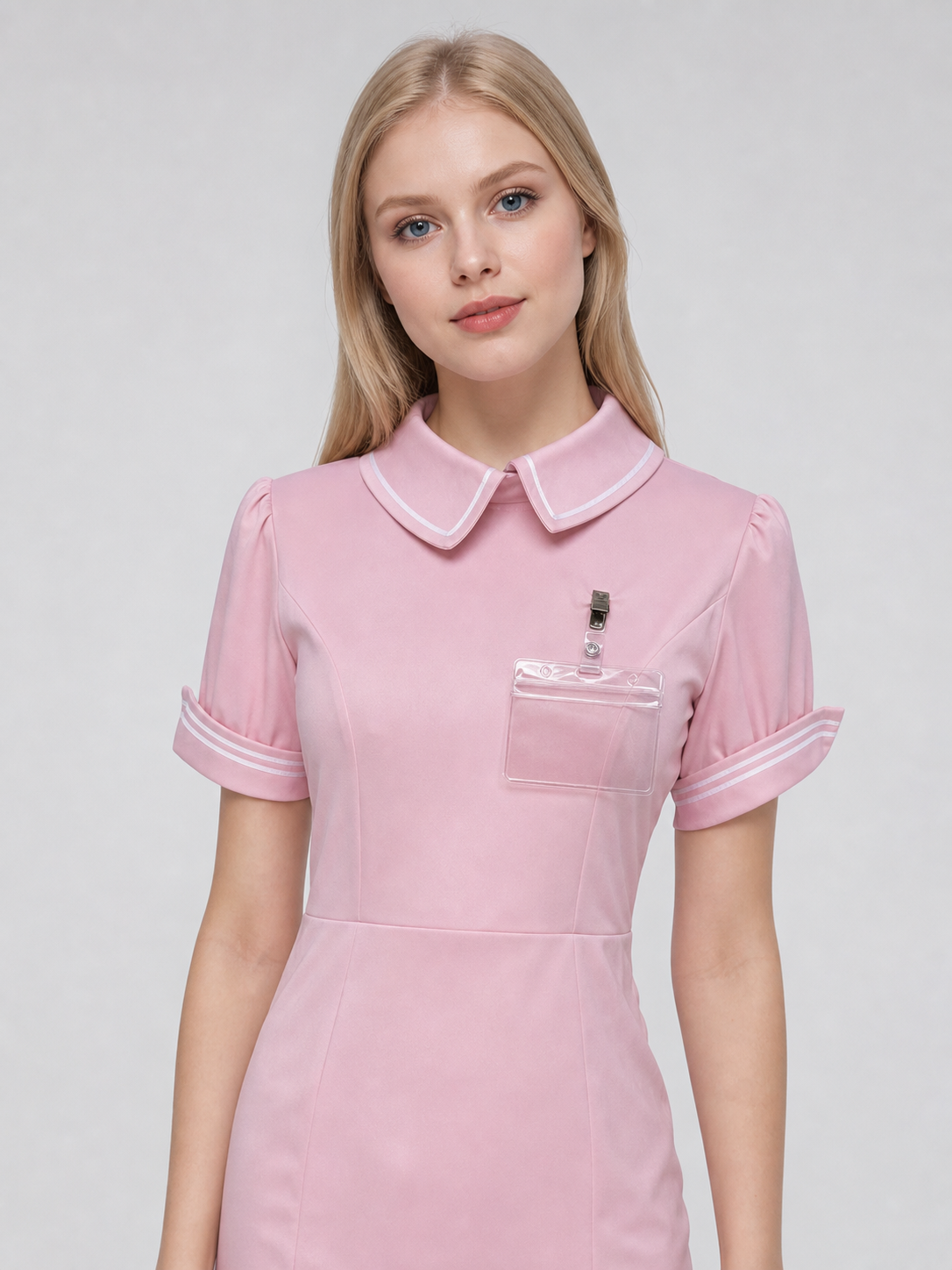 Nurse cosplay costume, pink dress with cap