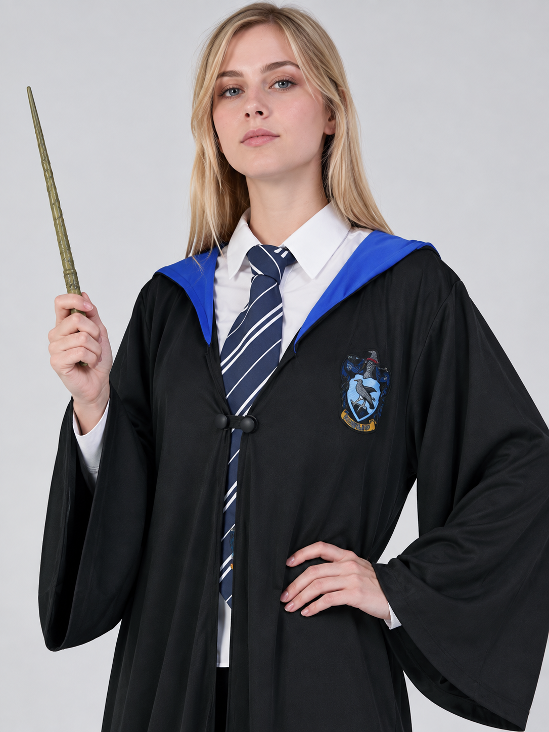 Magic Robe Long Black with Hood and Emblem
