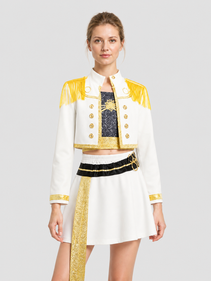 Children's K-POP Cosplay Costume, White Uniform Costumes detail 3