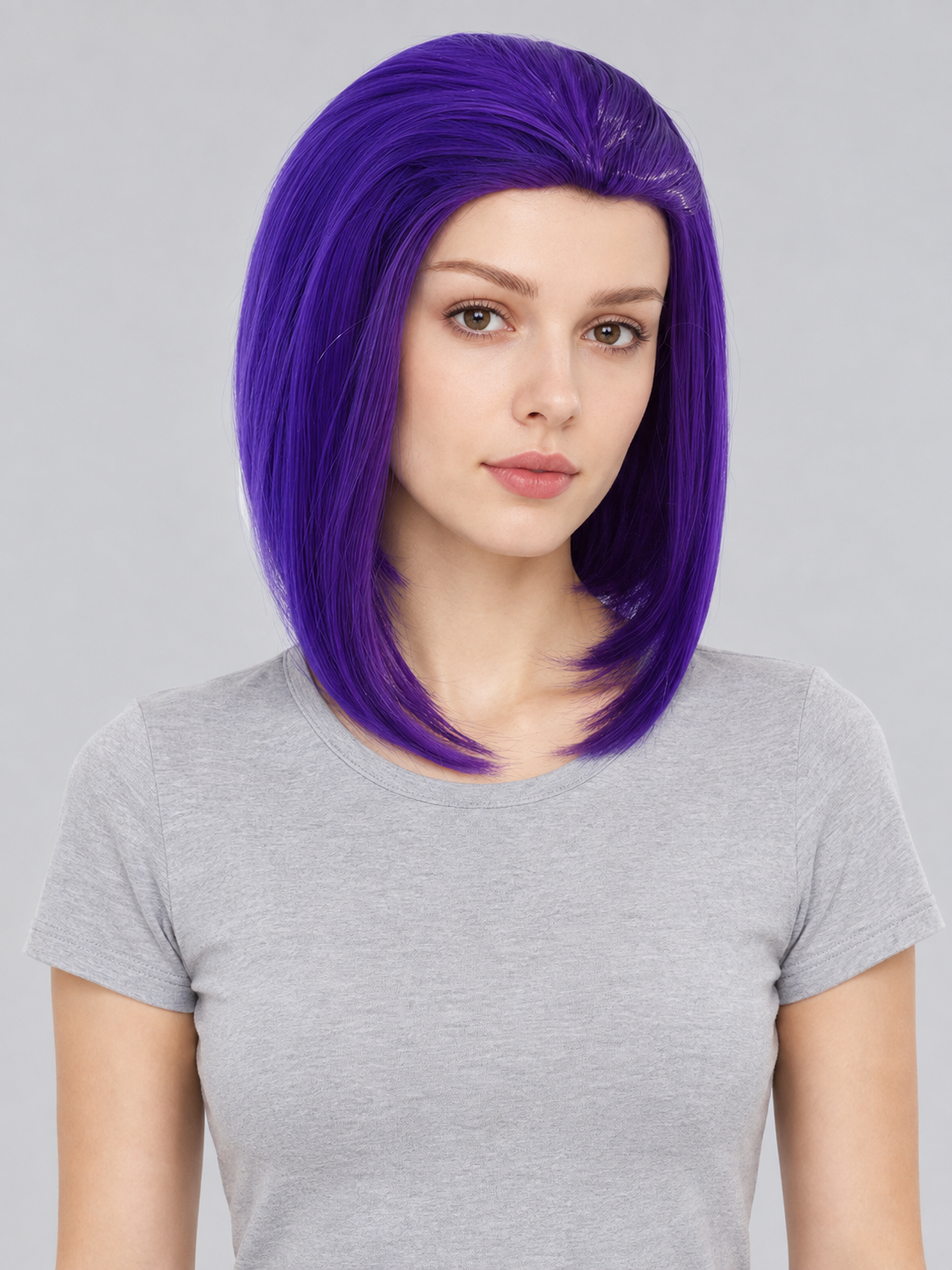 Purple Bob Cosplay Wig with Side Part Costume Wigs detail 2