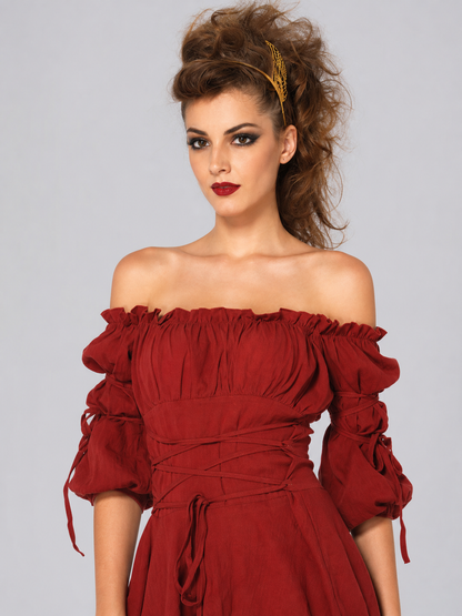 Retro Stage Dress with Asymmetrical Skirt