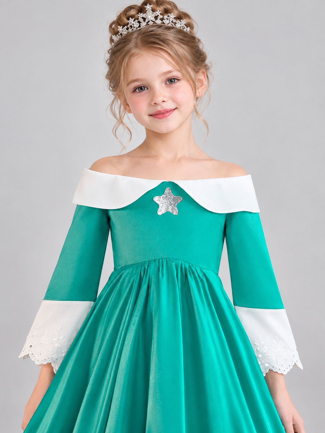 Girls' Dressy Dress with Silver Star