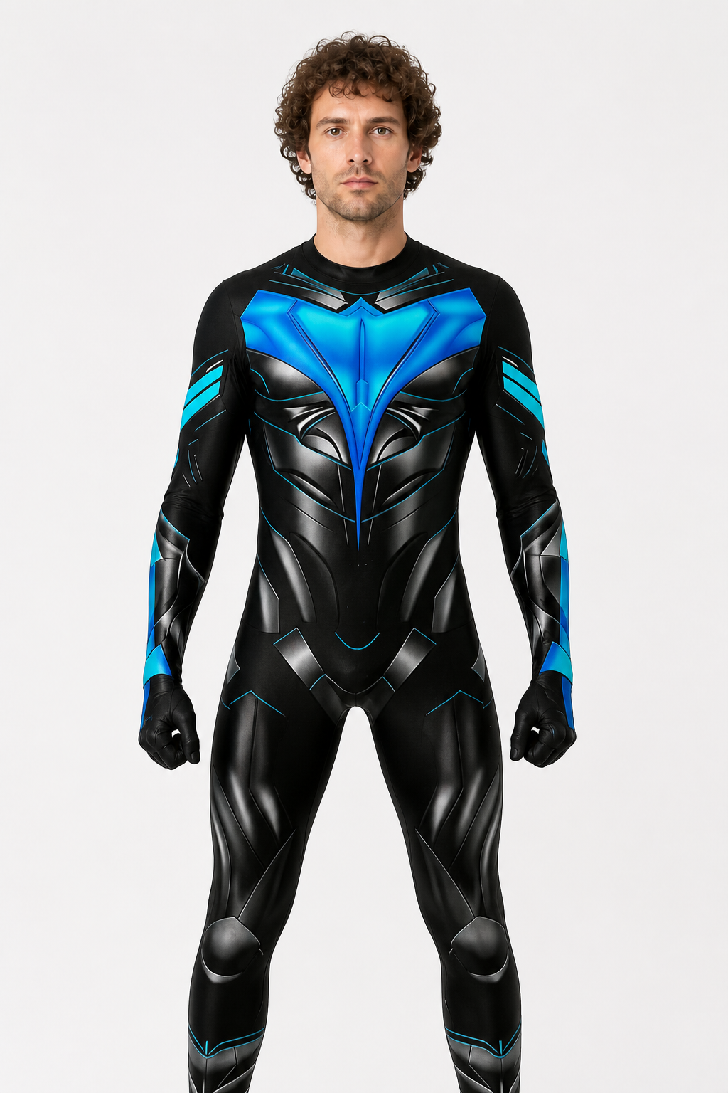 Nightwing Muscle-Print Jumpsuit for Cosplay Costumes detail 2