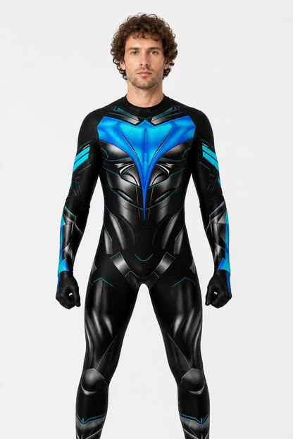 Nightwing Muscle-Print Jumpsuit for Cosplay Costumes detail 2