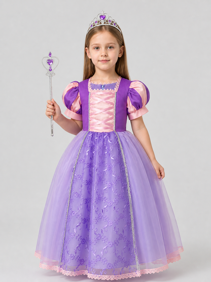 Purple Princess Dress with Crown and Wand Costume Dresses detail 3