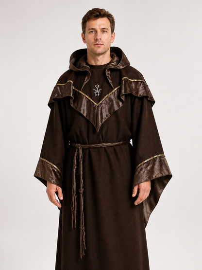 Brown Hooded Wizard Costume Costumes detail 2