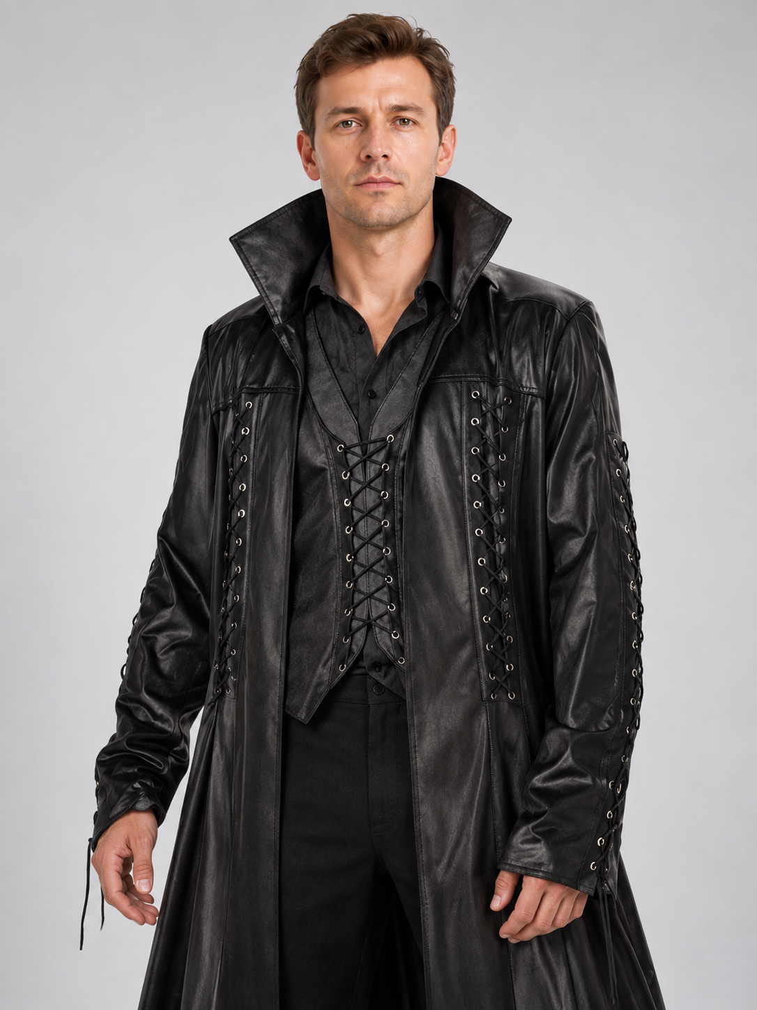 Black Vampire Costume: Cape, Vest, Pants