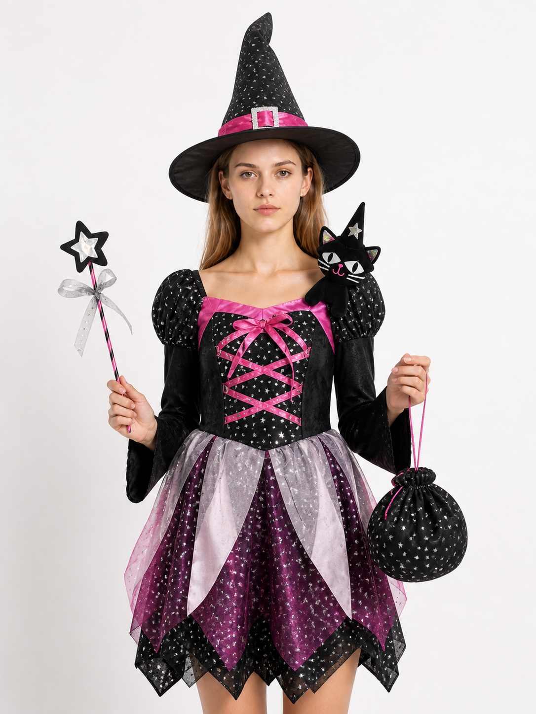 Witch Costume with Dress, Hat, and Wand Costume Dresses detail 3
