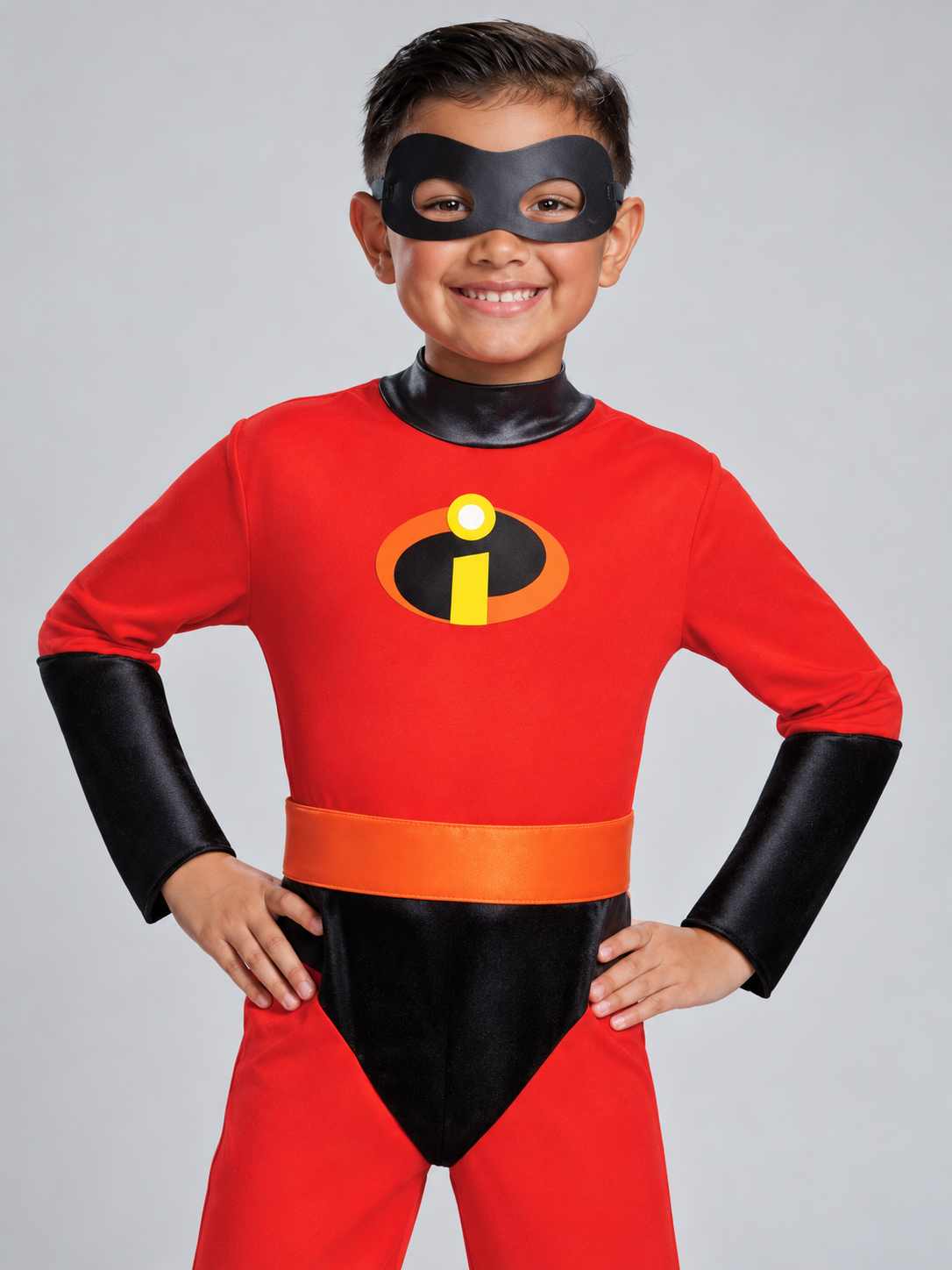 Kids' Superhero Carnival Costume Red with Mask