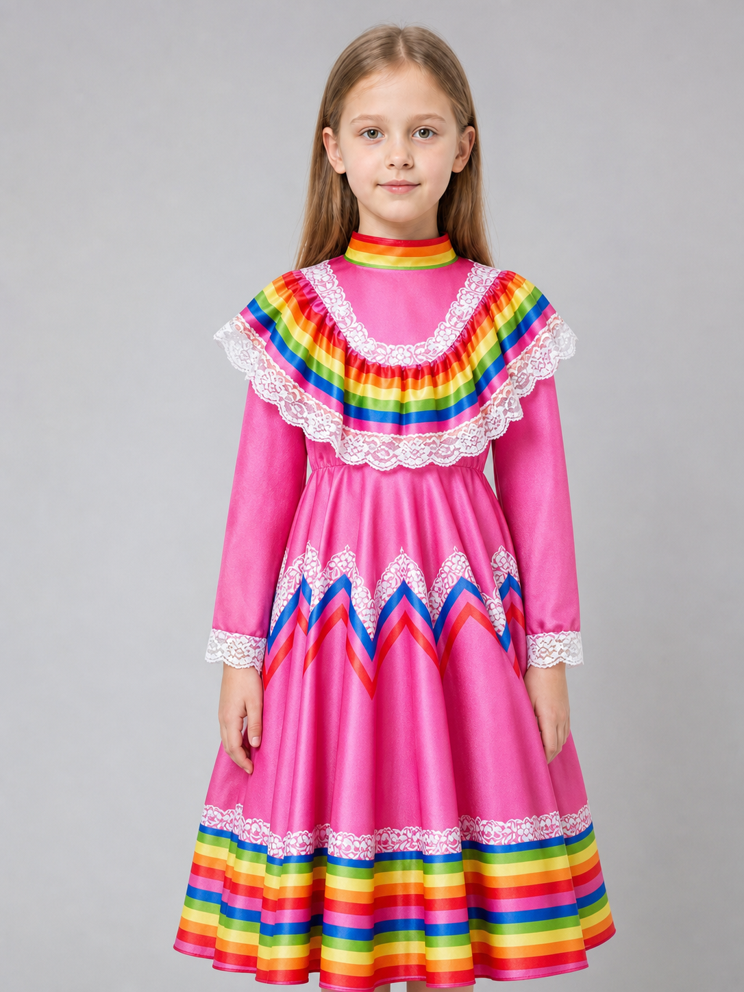 Bright Carnival Dress in Mexican Style