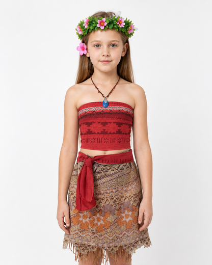 Moana Costume with Skirt and Necklace for Children Costumes detail 3