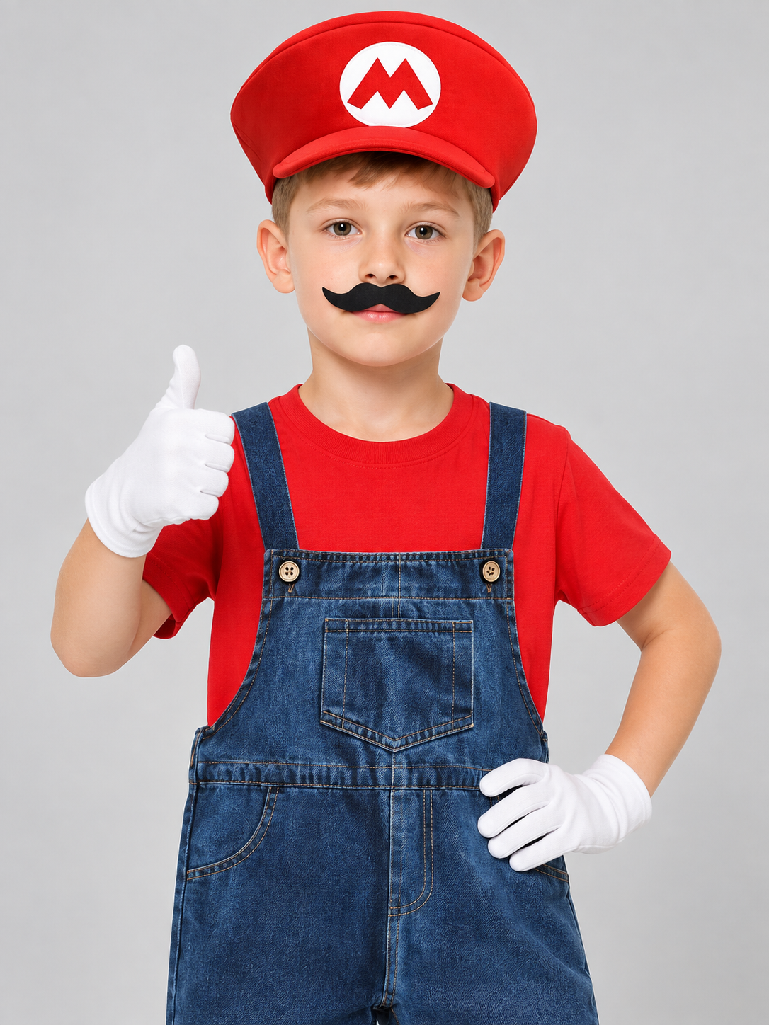 Children’s Mario Costume with Cap and Mustache product detail 2