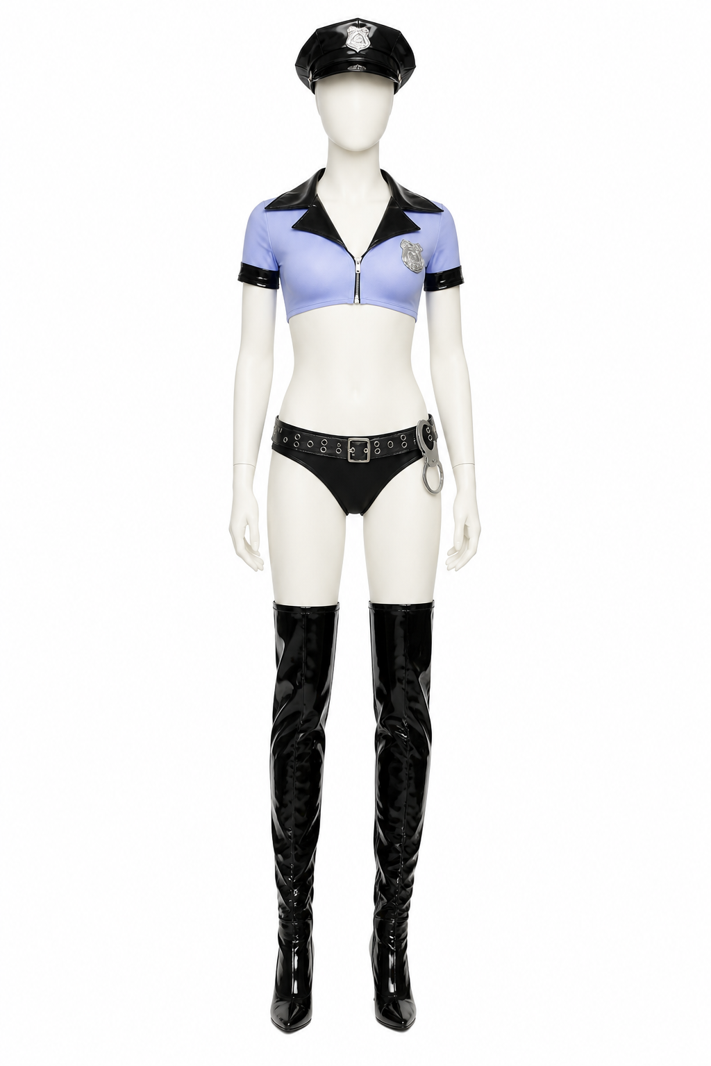 Police Costume with Cropped Top and Shorts Costumes detail 3